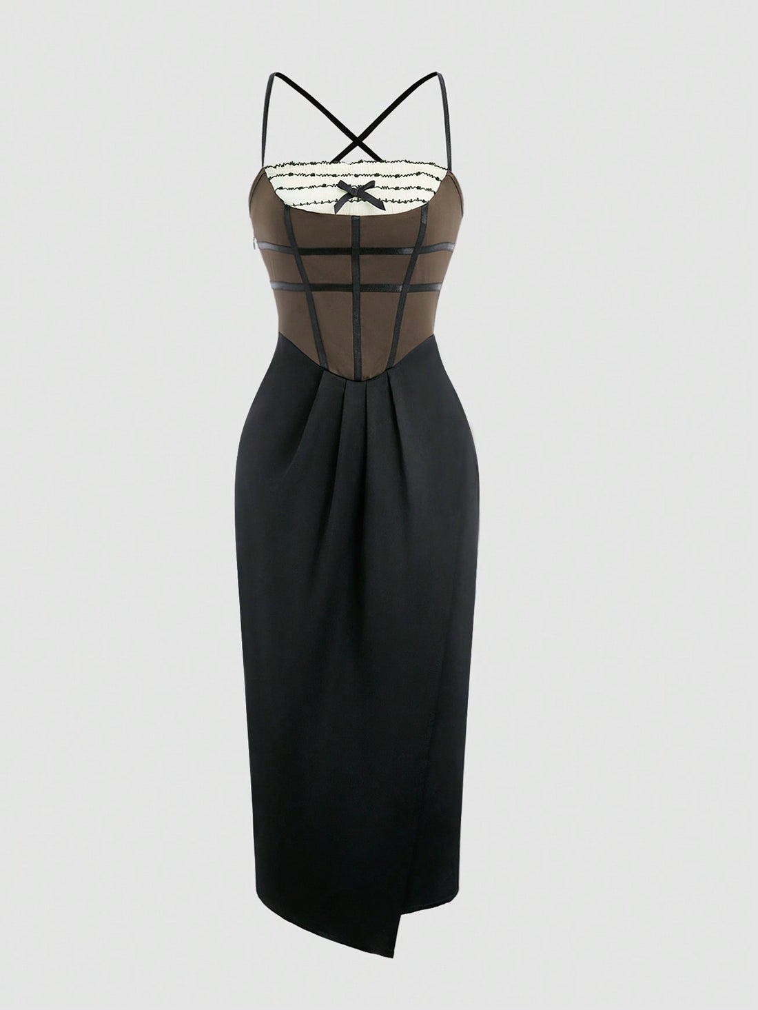 Step into the spotlight with the Fishbone Bodice Party Dress, featuring delicate sheer mesh and charming ruffle lace trim. A tied bow accentuates the slim waist, adding a flirty touch to your look. Perfect for dancing the night away or making a memorable entrance, this dress combines playful elegance with a flattering fit.