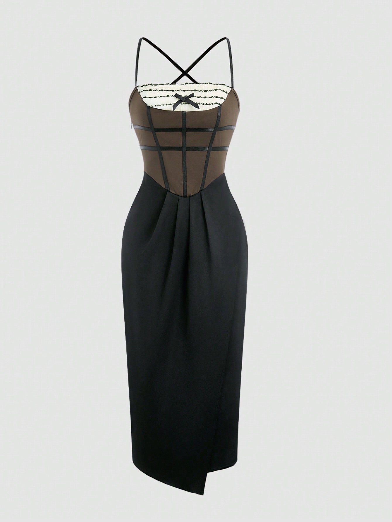 Step into the spotlight with the Fishbone Bodice Party Dress, featuring delicate sheer mesh and charming ruffle lace trim. A tied bow accentuates the slim waist, adding a flirty touch to your look. Perfect for dancing the night away or making a memorable entrance, this dress combines playful elegance with a flattering fit.