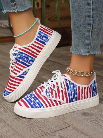 These lightweight canvas shoes feature the iconic Stars and Stripes design, perfect for hiking and running. The sturdy construction and breathable material provide comfort and support, making them an ideal choice for outdoor activities.&nbsp;