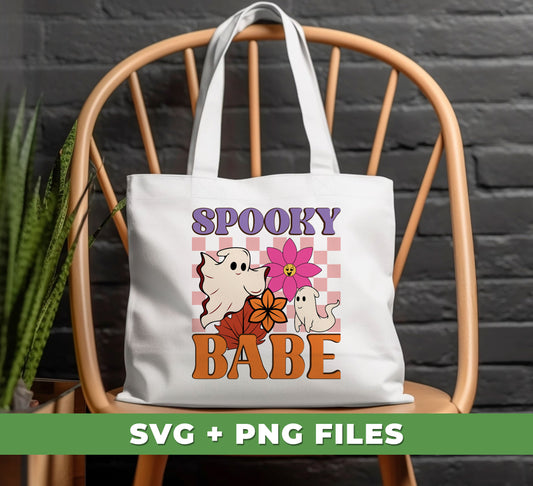 Spooky Babe, Boo Crew, Groovy Halloween, Boo With Flower, Digital Files, Png Sublimation