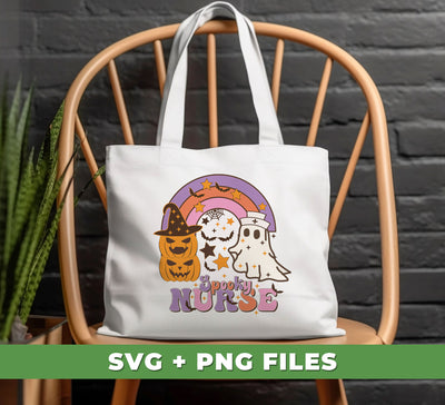 Spooky Nurse, Nurse Boo, Pumpkinman, Groovy Halloween, Digital Files, Png Sublimation (Copy)