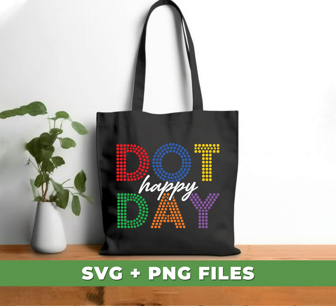 Create your own dot designs with our Happy Dot Day, Colorful Dot Day, Love Dots, and Dot's Day Digital Files. High-resolution PNG Sublimation files included for use with sublimation printers and other digital design projects.