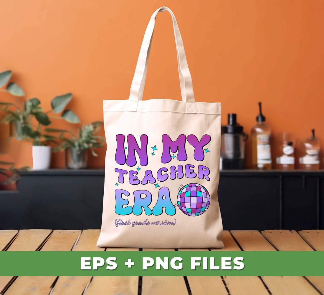 Introducing the In My Teacher Era First Grade Version. This digital set includes a Teacher Era template, png files, and sublimation files. It's perfect for creating visuals to supplement lesson plans and reinforce learning in class.
