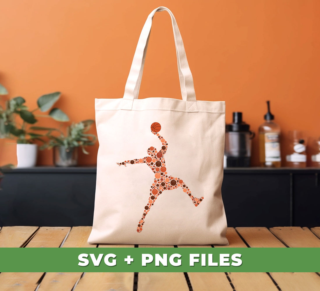 This basketball-inspired design is a great way to show your love of the sport. It features a basketball player, the words “Love Basketball,” and the phrase “Made by Basketball.” It’s a digital file, in PNG for sublimation printing.