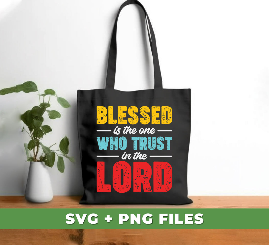 This set of sublimation files featuring the Christian phrase 'Blessed is the one who trusts in the Lord' is perfect for adding to your clothing, home décor, or other items. High-resolution files come in a range of file types, so you can customize to your liking.