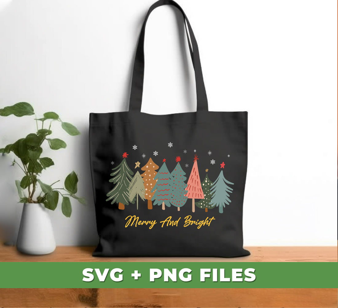 Our Merry And Bright Christmas Tree digital files provide everything you need to spread holiday cheer. Featuring Merry Christmas messages and PNG Sublimation, these files guarantee a professional finish to any festive project.