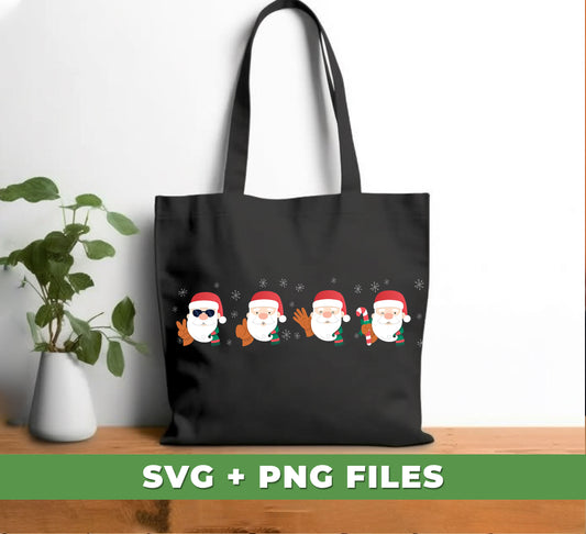 Funny Santa, Merry Christmas, Mini Santa Face, Digital Files, Png Sublimation