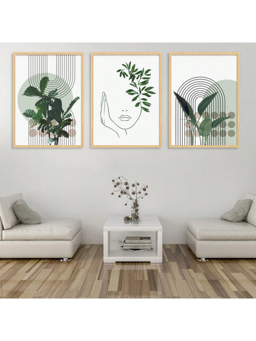 Bring a touch of nature and modern art to your home with our Tranquil Nature art print set. Featuring abstract green plants and people, this 3-piece set adds a calming and unique touch to any room. Perfect for modern home decor, this set is sure to be a conversation starter. (No more boring walls!)