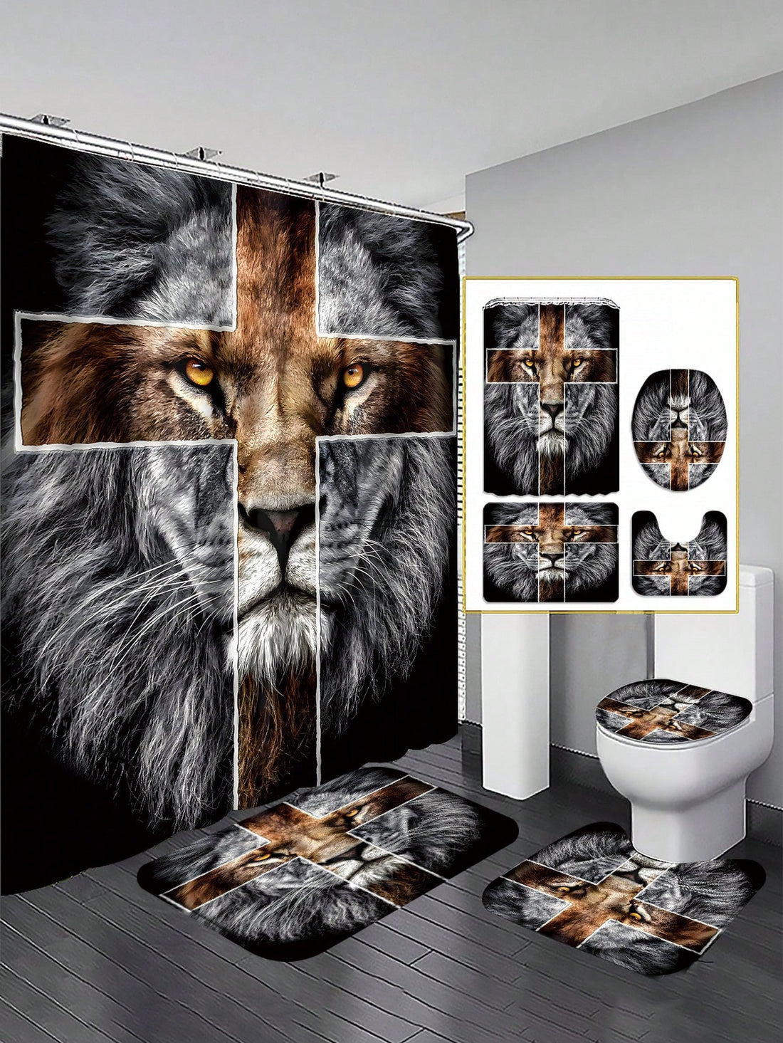 Bring the magic of the savanna into your bathroom with this 4-piece Lion King pattern set! Featuring a waterproof shower curtain, a cozy non-slip mat, and matching toilet accessories, it’s designed to keep your space fun, safe, and stylish. Perfect for fans young and old, this set turns everyday routines into a playful adventure. Let Simba and friends brighten your mornings and add a roar of personality to your décor!