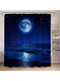 Transform your boring bathroom into a magical moonlit oasis with our Moonlit Beach Shower Curtain. Featuring a glowing full moon and twinkling stars design, this curtain will elevate your bathroom experience. Say goodbye to dull showers and hello to a whimsical and refreshing bathing experience.