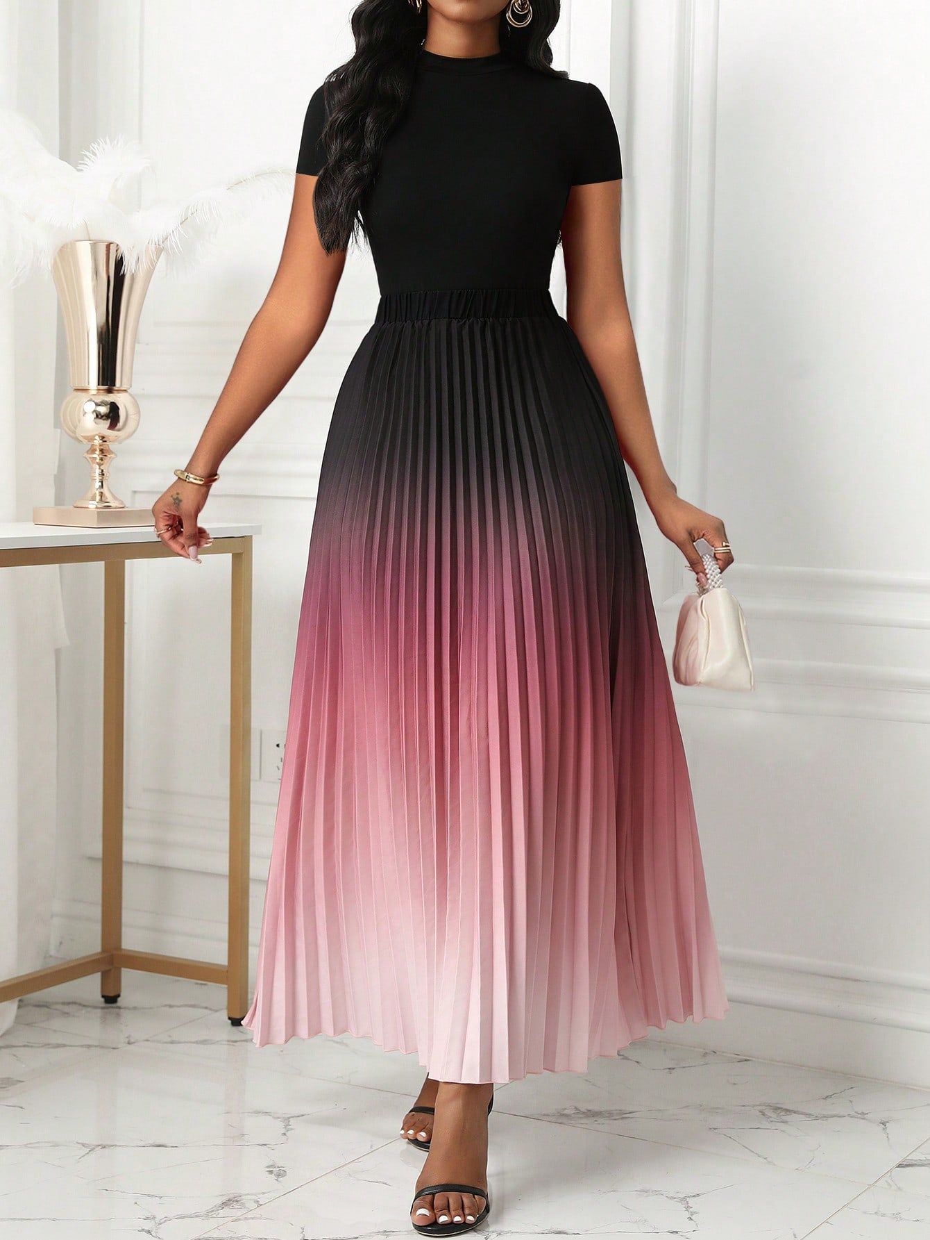 Elevate your casual wardrobe with this fun and fabulous 2-piece gradient print set! Featuring a soft round neckline and breezy short sleeves, this outfit is perfect for laid-back days when you want to look effortlessly put-together. The eye-catching gradient design adds a modern pop of color that transitions beautifully from brunch to errands to weekend hangouts. Mix, match, or wear together—this versatile set gives you double the styling options with half the effort. Comfort meets style in every wear!