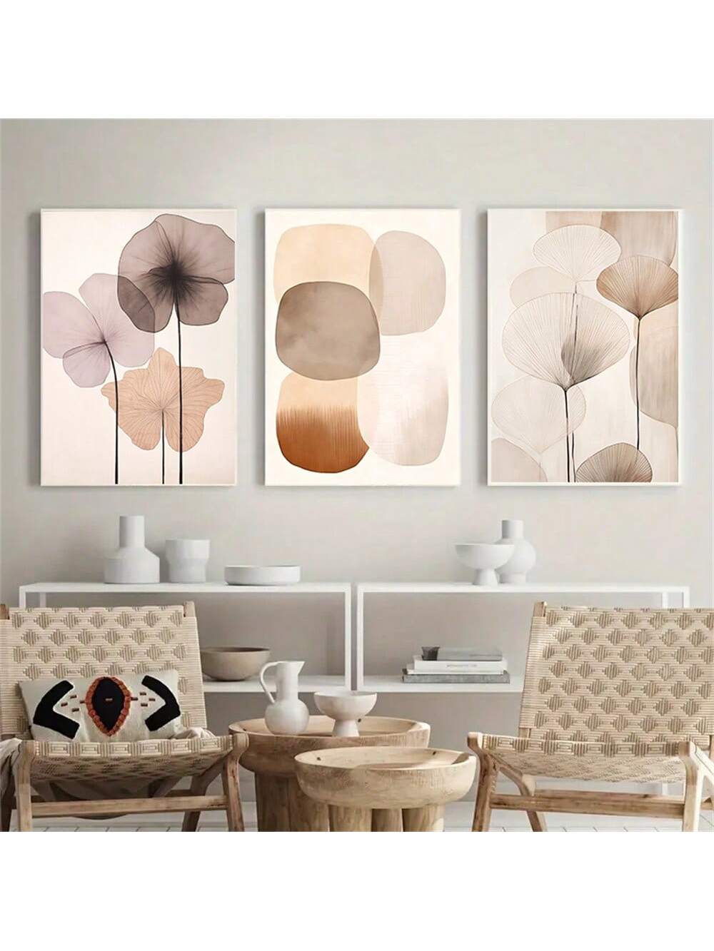 Add a touch of trendy elegance to any space with our Abstract Watercolor Beige Flower Canvas Wall Art. The beautiful watercolor design and neutral color scheme make it a versatile piece of home decor. Perfect for adding a pop of style to your living room, bedroom, or office. (And did we mention it's super chic?)