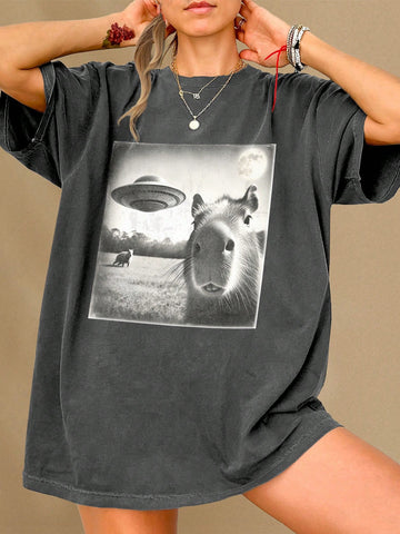 Get ready to unleash your wild side with our Trendy Animal Print Embroidered Crew Neck Casual Top. Featuring a playful and eye-catching animal print design, this top is perfect for casual everyday wear. With a comfortable crew neck and trendy embroidery detailing, you'll be sure to turn heads wherever you go. Roar with confidence in our must-have top!