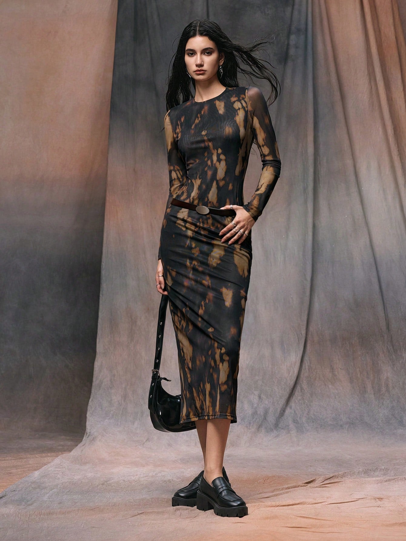 Trendy Autumn Tie-Dye Bodycon Dress for Women