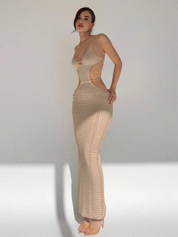 Slip into effortless style with this chic knitted camisole dress that's giving all the right vibes. The flattering U-neckline and strategic hollow-out details add a flirty edge, while the slim-fit silhouette hugs your curves just right. Crafted from soft, breathable knit fabric, it's perfect for casual outings, weekend brunches, or layering over your favorite tee. Versatile enough to dress up or down, this piece is your new go-to for looking put-together without trying too hard.