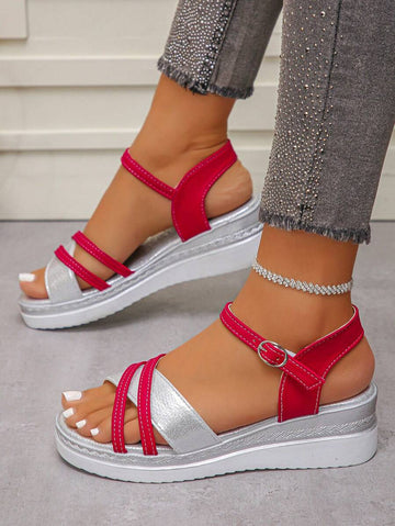 Step into summer fun with these Trendy Color Block Platform Wedge Sandals! Perfect for beach weddings and outdoor events, their vibrant color blocks add a playful pop to any outfit. The platform wedge offers stylish height and comfortable support, letting you dance all day and night with ease. Brighten your sunny days with these must-have sandals that blend fashion and comfort effortlessly.