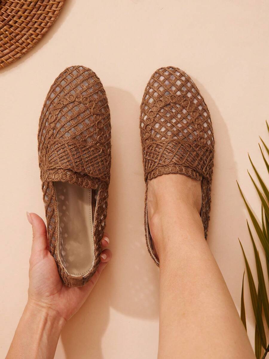 Step into effortless style with these trendy crochet raffia loafers. Crafted from breathable raffia material, they feature an intricate crochet design that adds texture and visual interest to any casual outfit. The flat sole provides all-day comfort, while the classic loafer silhouette keeps your look polished and put-together. Perfect for warm weather adventures, weekend errands, or relaxed social gatherings. Pair them with linen pants, dresses, or shorts for a chic, laid-back aesthetic 