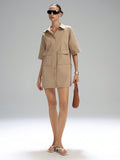 Step out in style with this Trendy Khaki Utility Pocket Mini Dress, your new go-to for effortless cool in 2025. Featuring handy pockets and a flattering mini cut, it’s perfect for those who love fashion with a functional twist. Whether you're out exploring or meeting friends, this dress keeps you looking sharp and feeling playful all day long.