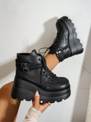 Update your shoe collection with our Trendy Lace-Up Wedge Sneakers! These stylish kicks not only add a touch of trendiness to any outfit, but also provide a comfortable wedge heel for all-day wear. Perfect for any occasion, these sneakers will be your new go-to choice!