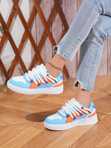 Step into style with these versatile lace-up sneakers that effortlessly transition from morning commutes to weekend explorations. The soft beige and blue colorway pairs with everything in your wardrobe, while the low-top silhouette keeps things casual and comfortable. Designed for all-day wear, these sneakers feature a supportive sole perfect for city streets and outdoor trails alike. Whether you're dashing through town or embarking on your next adventure, these go-to kicks deliver the comfort and flair you