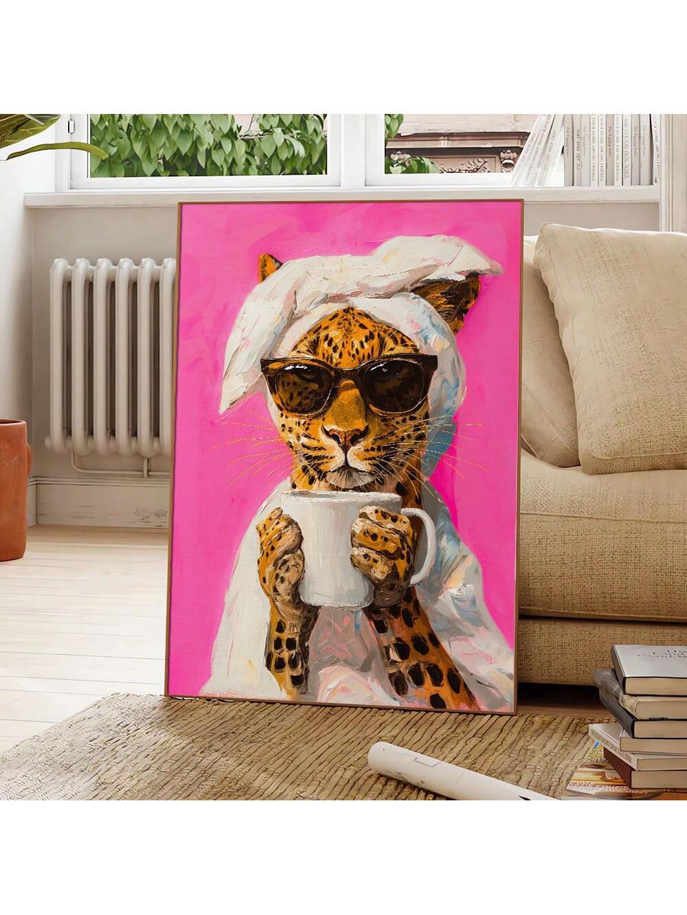 Introducing the purrfect addition to your home decor - our Trendy Leopard Coffee Canvas Print! Featuring a chic leopard design and a fun coffee twist, this canvas print is sure to add a touch of whimsy to any room. Hang it in your kitchen, living room, or office for a stylish and playful touch.