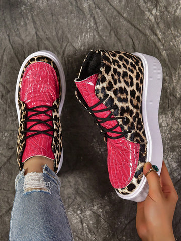 Stand out in the office with these chic Trendy Leopard Print Roman Short Boots. The stylish design adds a touch of sophistication to any outfit, while the short heel provides comfortable all-day wear. Perfect for the fashion-forward professional looking to make a statement.