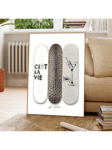 Bring a playful edge to your space with this Trendy Leopard Skateboard Art Print. Perfect for Y2K lovers and college girls, its bold leopard design adds a fun, modern vibe to any bedroom. Celebrate your unique style with this eye-catching wall decor that combines retro cool with contemporary flair.