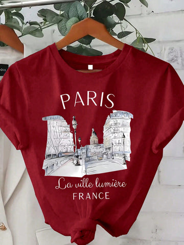 Rock the streets with our Trendy Letter Print Fitted Short Sleeve Tee! The perfect choice for casual street style, this tee features a unique letter print and a fitted cut for a stylish yet comfortable look. Express yourself with this fun and quirky addition to your wardrobe.