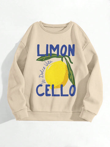 Stay stylish and comfortable with our Trendy Limon Graphic Print Pullover Sweatshirt for Women. Perfect for casual wear in the spring and autumn, this sweatshirt features a unique and trendy graphic print that will make you stand out. Stay on-trend and cozy with this must-have sweatshirt!