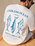 Go fish for style in our Trendy Men's Casual Fish Graphic T-Shirt! Perfect for summer adventures and beach days, this tee is a real catch with its unique fish graphic. Stay cool and stylish all season long. Get hooked on this must-have shirt now!