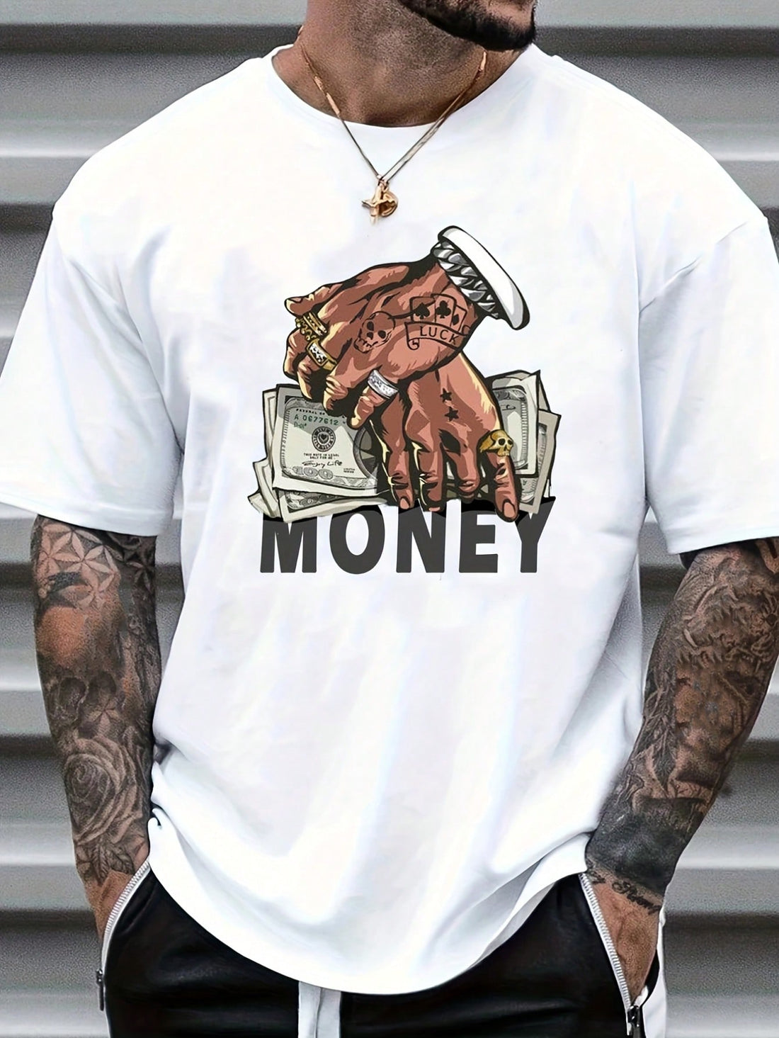 Show off your playful side with our Trendy Men's Casual Hand Gesture Letter Print T-Shirt for Summer. Featuring a unique hand gesture and bold letter print, this shirt is a must-have for your summer wardrobe. Made with comfortable, lightweight fabric, you'll stay cool and stylish all season long.