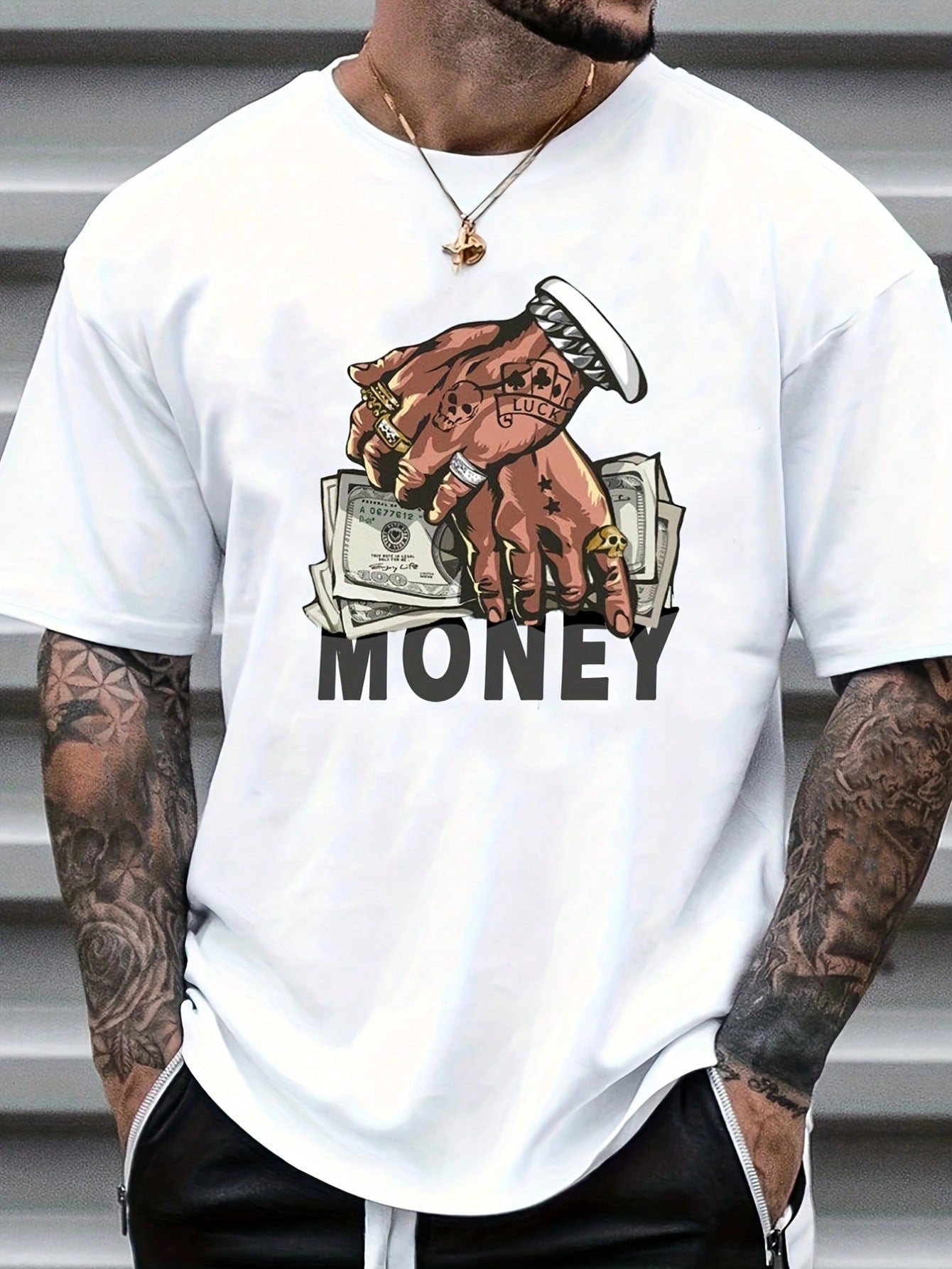 Show off your playful side with our Trendy Men's Casual Hand Gesture Letter Print T-Shirt for Summer. Featuring a unique hand gesture and bold letter print, this shirt is a must-have for your summer wardrobe. Made with comfortable, lightweight fabric, you'll stay cool and stylish all season long.