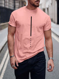 Get ready to elevate your everyday style with our Trendy Men's Casual Pink Letter Printed T-Shirt! This versatile t-shirt is perfect for any occasion, with its eye-catching letter print and comfortable fit. Rock it on the streets or at a casual hangout with friends. Stand out in style and make a statement effortlessly.
