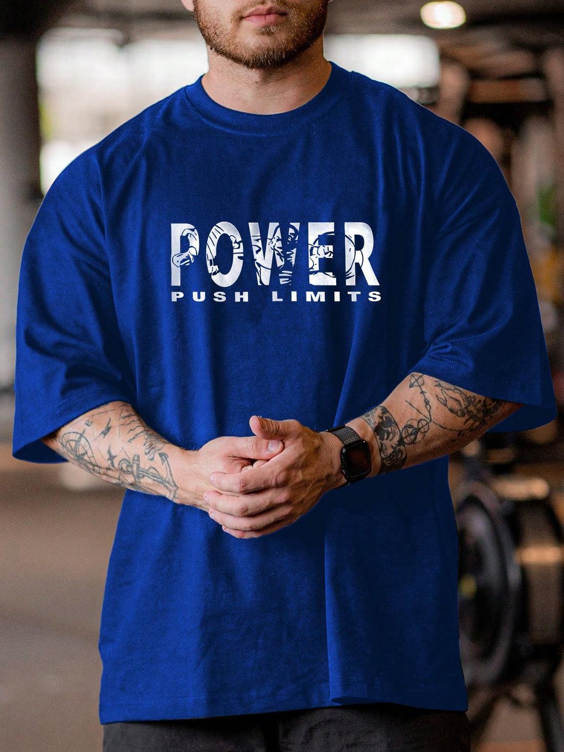 Get in style for your active lifestyle with this Trendy Men's Fitness T-Shirt. Made with a comfortable round neck and short sleeve design, this shirt not only looks good but also supports your active lifestyle. The bold letter print adds a touch of playfulness to this sporty tee.