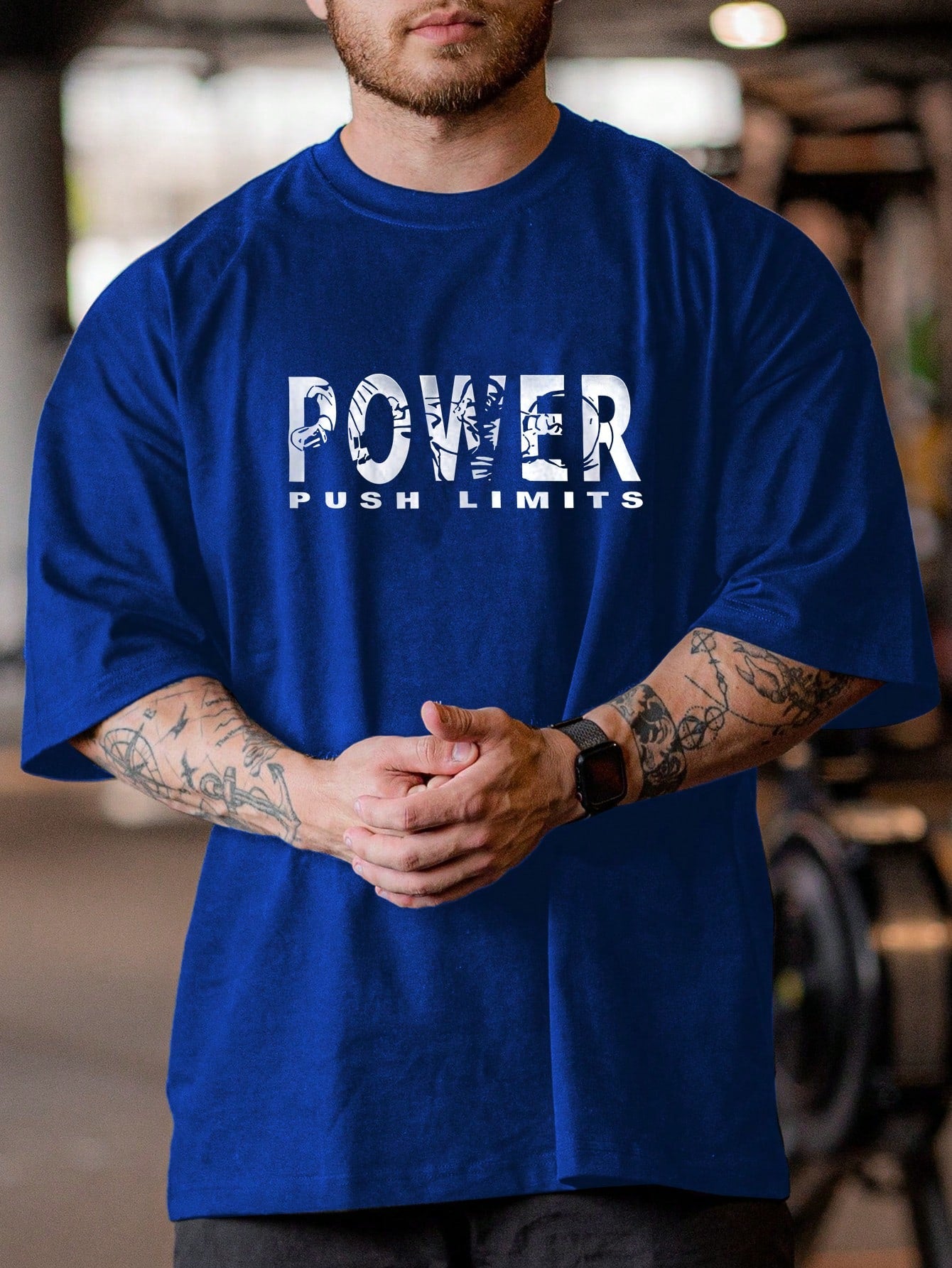 Get in style for your active lifestyle with this Trendy Men's Fitness T-Shirt. Made with a comfortable round neck and short sleeve design, this shirt not only looks good but also supports your active lifestyle. The bold letter print adds a touch of playfulness to this sporty tee.