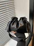 Image 1 - front view of Trendy Minimalist Drawstring Bucket Bag - Versatile Handbag for Stylish Women