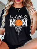 Score a win with this trendy Mom Basketball Graphic Tee! Perfect for summer casual wear, this O-neck t-shirt is the ultimate choice for cool moms. Show off your love for both basketball and fashion with this fun and playful top. No need to sweat it, this tee is a slam dunk!