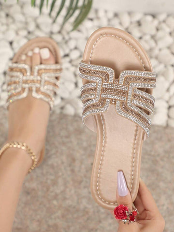 Step into sparkle and comfort with these trendy plus size open toe glitter sandals. Designed to keep your feet cool and secure, their breathable build and non-slip soles make beach days—and beyond—effortlessly stylish and safe. Perfect for casual outings where flair meets function!