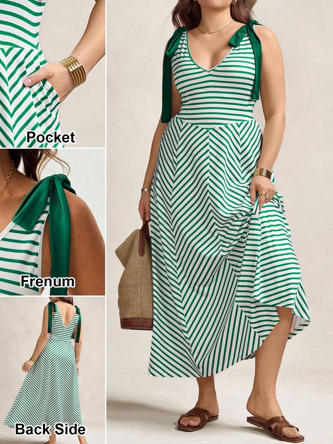 Step out in style with this Trendy Plus Size Striped V-Neck Dress! Featuring a flattering tie belt and eye-catching stripes, it's your go-to for concerts or everyday fun. Comfortable and chic, this dress moves with you, making every moment feel like a celebration.