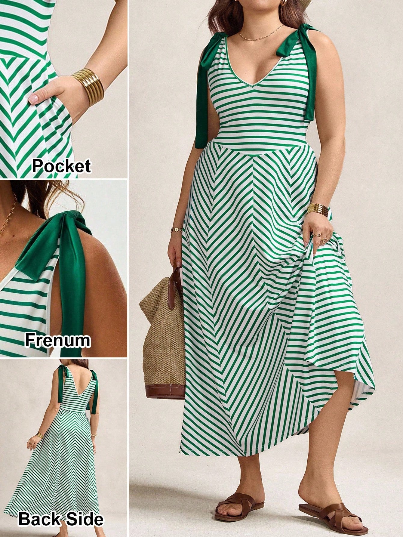 Step out in style with this Trendy Plus Size Striped V-Neck Dress! Featuring a flattering tie belt and eye-catching stripes, it's your go-to for concerts or everyday fun. Comfortable and chic, this dress moves with you, making every moment feel like a celebration.