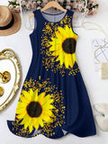 Brighten your summer wardrobe with this playful plus size A-line tank dress, featuring a cheerful sunflower print. Its breezy silhouette offers comfort and effortless style, perfect for sunny days and casual outings. Embrace the season with a dress that’s as fun and vibrant as you are!