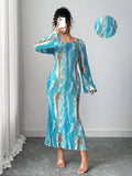 Make a splash this fall with our Trendy Plus Size Tie-Dye Mermaid Hem Dress! Featuring playful flare sleeves and a flattering mermaid hem, this dress effortlessly combines comfort and style. Perfect for cozy days or festive outings, its vibrant tie-dye pattern adds a fun, eye-catching twist to your seasonal wardrobe. Embrace your curves and let your style shine!