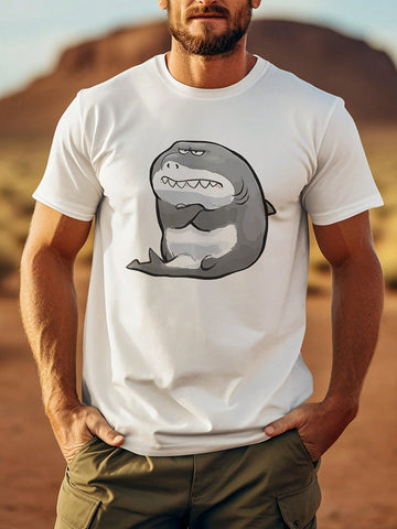 Make a splash with this Trendy Shark Graphic T-Shirt for Men. Featuring a casual round neck and short sleeves, it’s perfect for everyday adventures. The bold shark design adds a playful edge to your look, making it a fun choice for those who love to stand out with style and comfort.