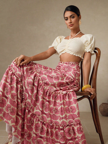 Make a splash this season in our chic sleeveless swim set! Featuring a fitted solid top paired with a flirty ruffle hem skirt, this two-piece combo delivers effortless style for poolside lounging or beach days. The classic silhouette flatters every figure while the playful ruffles add that perfect touch of fun. Mix, match, or wear together—your summer wardrobe just got a major upgrade. Dive into style!