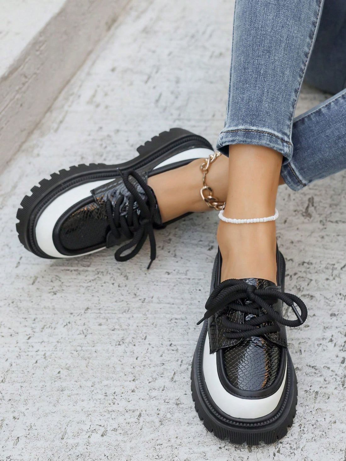 Step up your style game with these eye-catching platform loafers! Featuring a head-turning mirror finish and non-slip soles, these slip-ons are your new go-to shoes for every season. Strut confidently from brunch to shopping sprees while your feet stay comfy and your outfit stays fabulous. Who said practical can't be pretty?