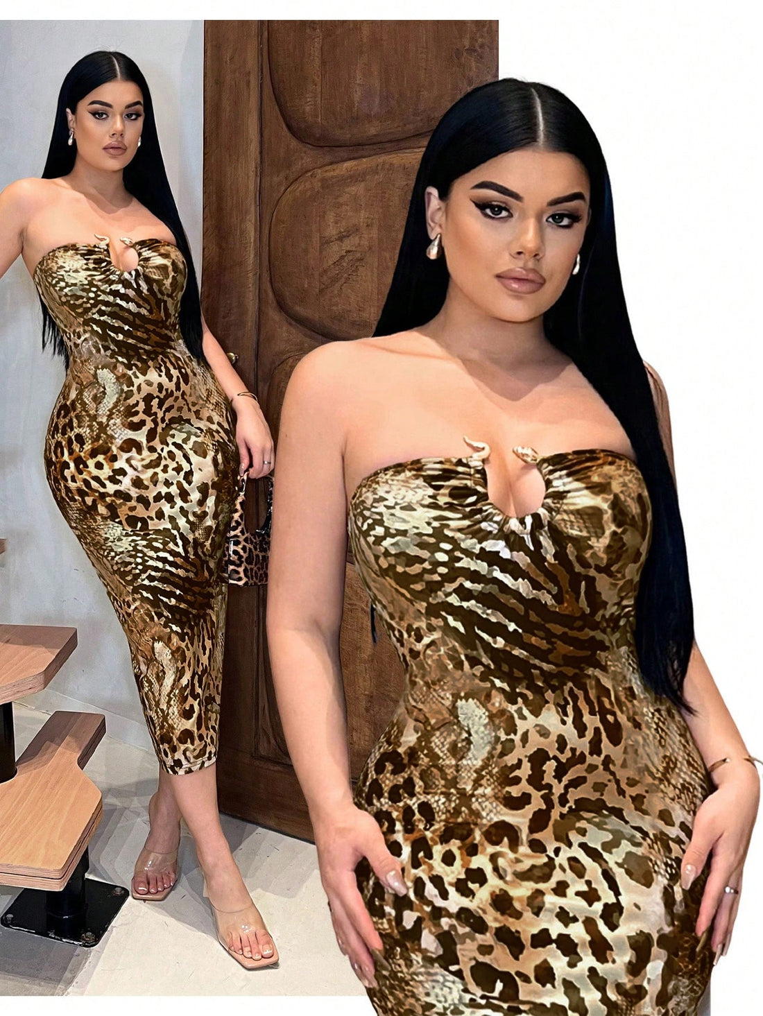 This trendy snake skin print tube dress brings bold style and a playful vibe to your summer nights. Its sleek, strapless design hugs your curves perfectly, making it an irresistible choice for clubbing or weekend parties. Lightweight and eye-catching, this dress lets you dance the night away with confidence and flair. Step out in style and turn heads wherever you go!