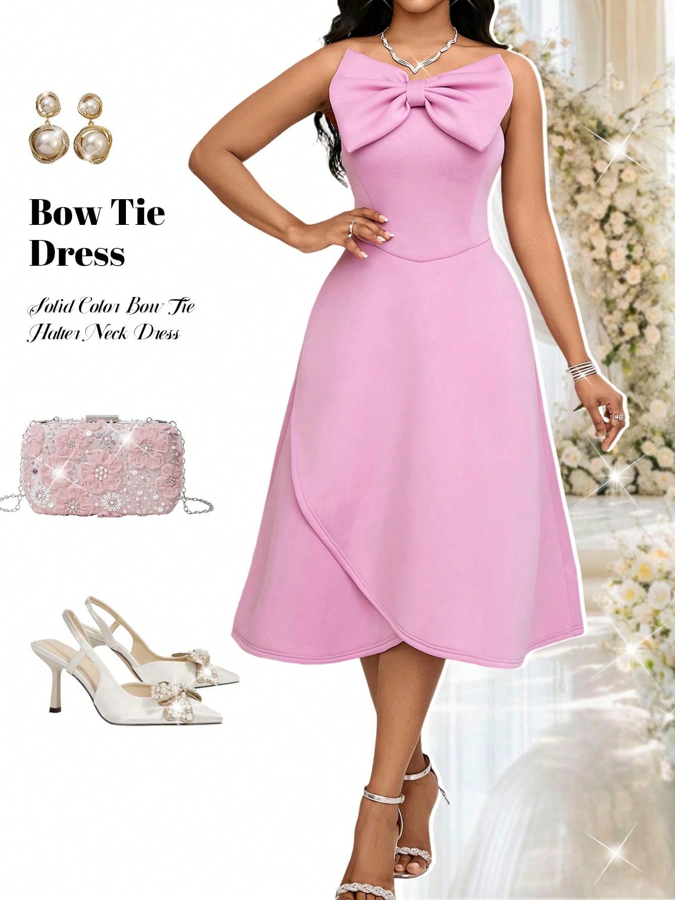 Get ready to slay this summer in our Trendy Solid Color Bow Tie Halter Neck Dress! With its chic and stylish design, this dress will have you turning heads wherever you go. The halter neck and bow tie add a flirty touch, making it perfect for all your summer looks. Upgrade your wardrobe now!