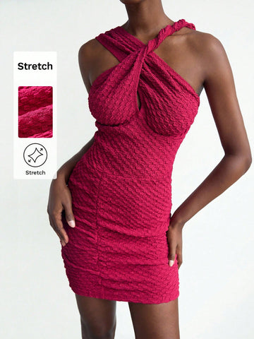 Step into summer fun with this Trendy Solid Color Textured Mini Dress featuring a playful criss-cross back design. Perfect for sunny vacations, its lightweight texture keeps you cool while the flattering mini length lets you show off your style with ease. Embrace breezy days and sparkling nights in a dress made to turn heads wherever your adventures take you!