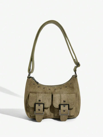 Trendy Suede Hobo Bag for Women - Versatile Crossbody Style with Y2K Retro Charm and Rivet Details is a standout choice for women who want a fashionable, easy-to-style piece for day-to-night wear.