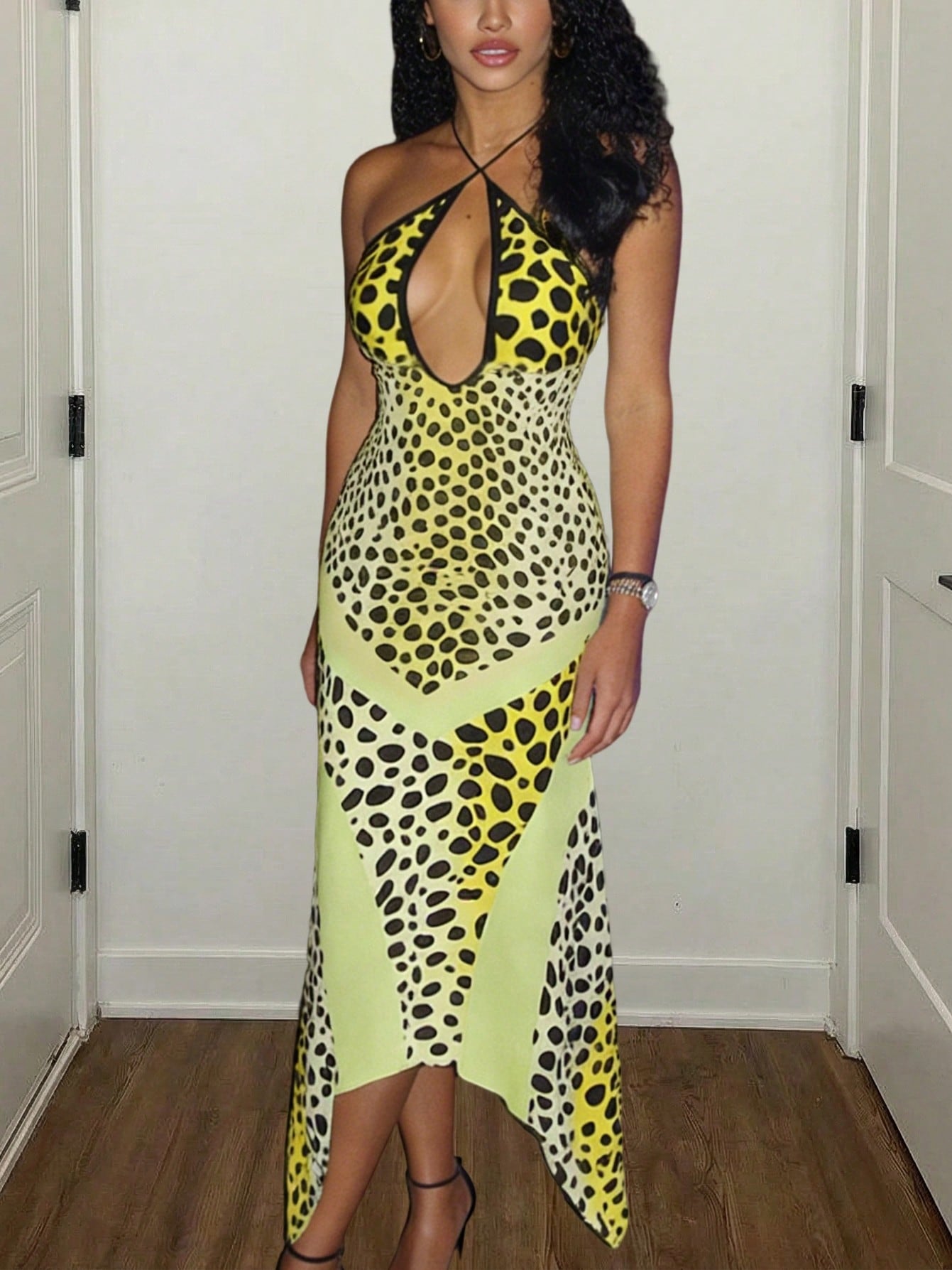 Turn heads this season in our Leopard Print Backless Halter Dress—the ultimate statement piece for those who dare to stand out. This sleek, form-fitting design features a daring backless cut and secure halter neckline that screams confidence and style. The classic leopard print adds an edgy, sophisticated touch perfect for summer nights out, beach parties, or anywhere you want to make a bold impression. Lightweight and flattering, it's your go-to dress for looking effortlessly chic while keeping cool.